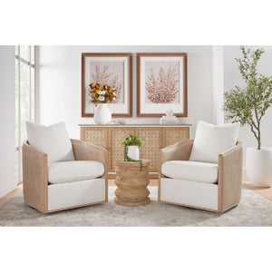  Curved Oak Swivel Club Chair | Oroa.com