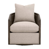Curved Oak Swivel Club Chair | Living Essentials McGuire