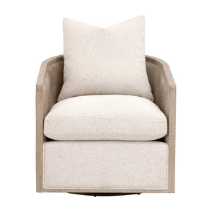   Curved Oak Swivel Club Chair | Oroa.com