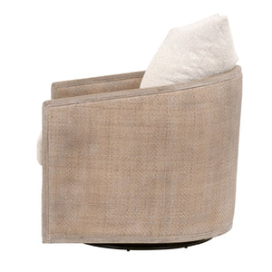   Curved Oak Swivel Club Chair | Oroa.com