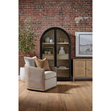 Curved Oak Swivel Club Chair | Living Essentials McGuire