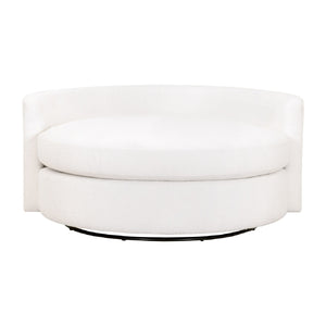   White Boucle Round Swivel Chair | Oroa.com