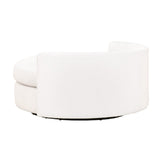 Modern European furniture - White Boucle Round Swivel Chair - www.oroa.com