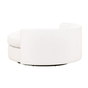   White Boucle Round Swivel Chair | Oroa.com
