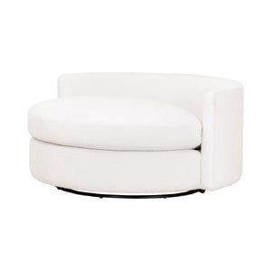   White Boucle Round Swivel Chair | Oroa.com