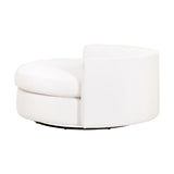 Modern European furniture - White Boucle Round Swivel Chair - www.oroa.com