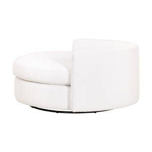   White Boucle Round Swivel Chair | Oroa.com