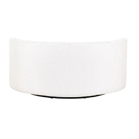 Modern European furniture - White Boucle Round Swivel Chair - www.oroa.com