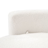 Modern European furniture - White Boucle Round Swivel Chair - www.oroa.com