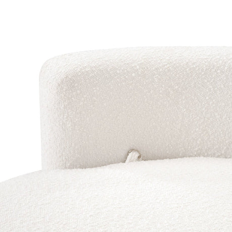 Modern European furniture - White Boucle Round Swivel Chair - www.oroa.com