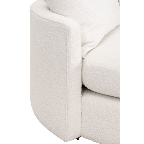 Modern European furniture - White Boucle Round Swivel Chair - www.oroa.com