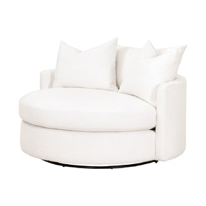   White Boucle Round Swivel Chair | Oroa.com
