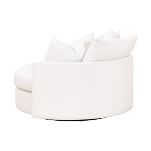   White Boucle Round Swivel Chair | Oroa.com