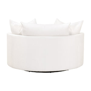   White Boucle Round Swivel Chair | Oroa.com