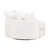 Modern European furniture - White Boucle Round Swivel Chair - www.oroa.com