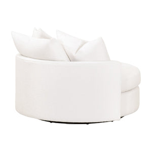   White Boucle Round Swivel Chair | Oroa.com
