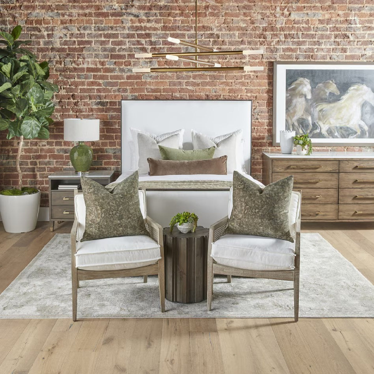   Oak Canework Lounge Chair | Oroa.com