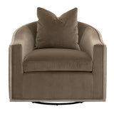 Cushioned Oak Swivel Club Chair | Living Essentials Paxton