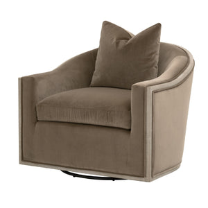   Cushioned Oak Swivel Club Chair | Oroa.com