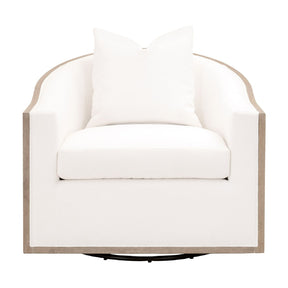 Cushioned Oak Swivel Club Chair | Living Essentials Paxton – front view