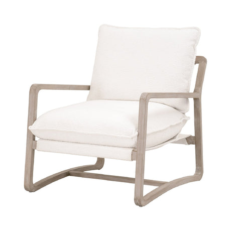 White Boucle Cushioned Club Chair | Living Essentials Hamlin