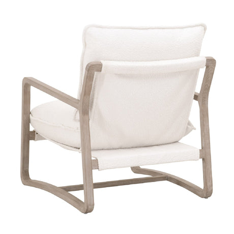 White Boucle Cushioned Club Chair | Living Essentials Hamlin