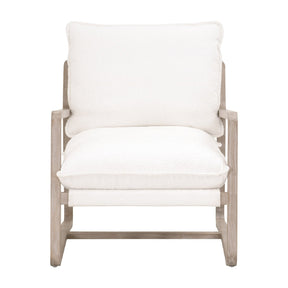 Modern European furniture - White Boucle Cushioned Club Chair - www.oroa.com