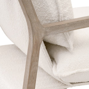   White Boucle Cushioned Club Chair | Oroa.com