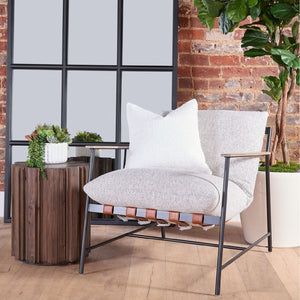   Brown Leather Strap Lounge Chair | Oroa.com