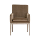 Brown Velvet Dining Armchair | Living Essentials Drake