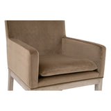Brown Velvet Dining Armchair | Living Essentials Drake