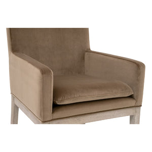   Brown Velvet Dining Armchair | Oroa.com