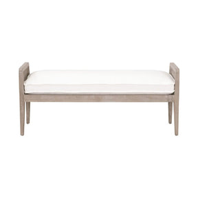 Cushioned Gray Oak Bench | Living Essentials Leone – front view