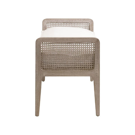 Cushioned Gray Oak Bench | Living Essentials Leone