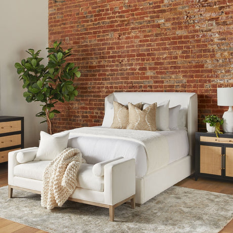   White Upholstered Bench | Oroa.com