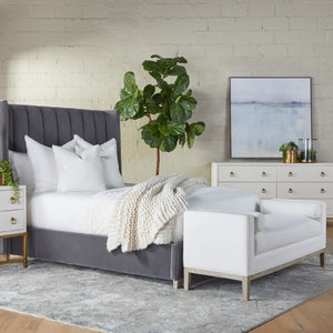   White Upholstered Bench | Oroa.com