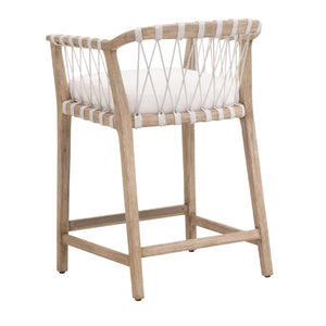   Hand-Wrapped White Rope Counter Stool | Oroa.com