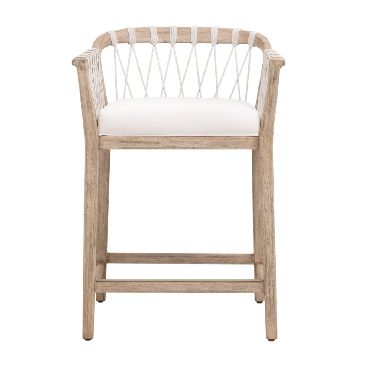   Hand-Wrapped White Rope Counter Stool | Oroa.com