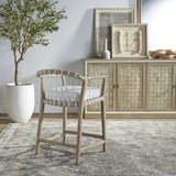 Modern European furniture - Hand-Wrapped White Rope Counter Stool - www.oroa.com