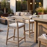 Modern European furniture - White Rope Outdoor Counter Stool - www.oroa.com