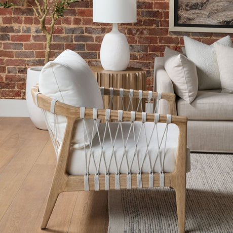 Modern European furniture - White Cushioned Club Chair - www.oroa.com
