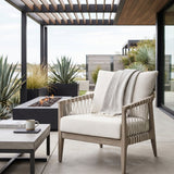Modern European furniture - White Cushioned Outdoor Club Chair - www.oroa.com