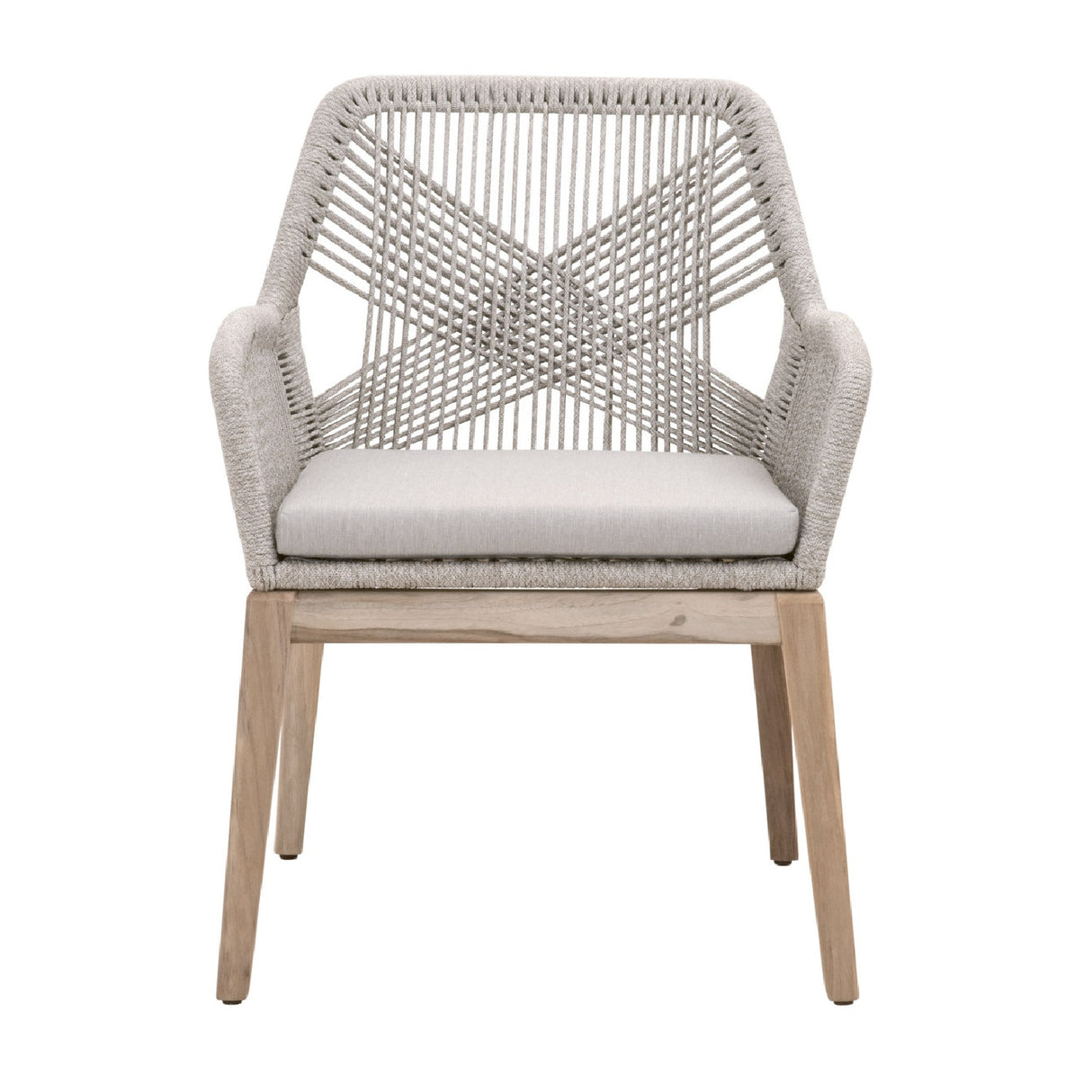   Taupe Flat Rope Outdoor Armchairs (2) | Oroa.com