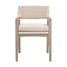 Modern European furniture - White Rattan Outdoor Dining Armchair - www.oroa.com
