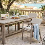 Modern European furniture - White Rattan Outdoor Dining Armchair - www.oroa.com