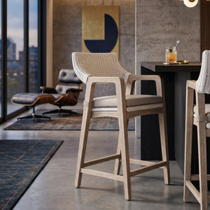   White Rattan Counter Stool | Oroa.com