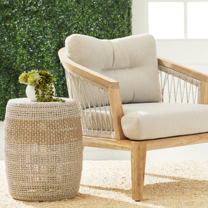   Taupe & White Rope Accent Table | Oroa.com