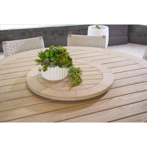   Round Teak Outdoor Dining Table | Oroa.com