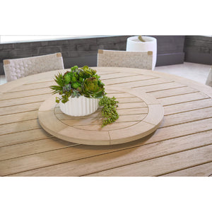   Round Teak Outdoor Dining Table | Oroa.com