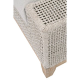 Beige Woven Rope Outdoor Ottoman | Living Essentials Tropez